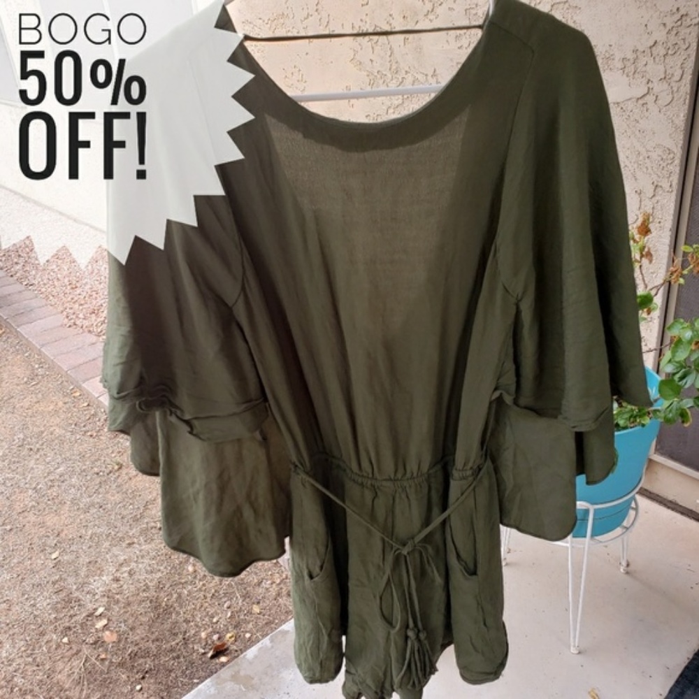 Naked Zebra Olive Green Romper